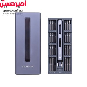 پیچ گوشتی شارژی قلمی 50 پارچه توسن 9001