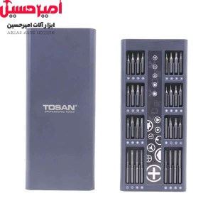 پیچ گوشتی شارژی قلمی 66 پارچه توسن 9002