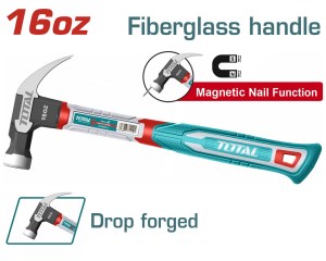 چکش میخ کش دسته فایبر 450g توتال