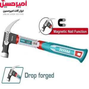 چکش میخ کش دسته فایبر 450g توتال